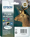 Epson T1306 Pack of 3 InkJet Printer Inks Yellow / Cyan / Magenta (C13T13064010 C13T13064012)