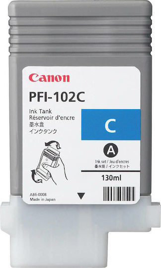 Canon PFI-102 Γνήσιο Μελάνι Εκτυπωτή InkJet Κυανό (0896B001)