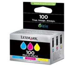 Lexmark 100 Original Pack of 3 InkJet Printer Inks Yellow / Cyan / Magenta (14N0849E)