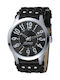 Esprit Liberation Мъжки Часовник 42mm На Батерия С Черна Кожена Каишка