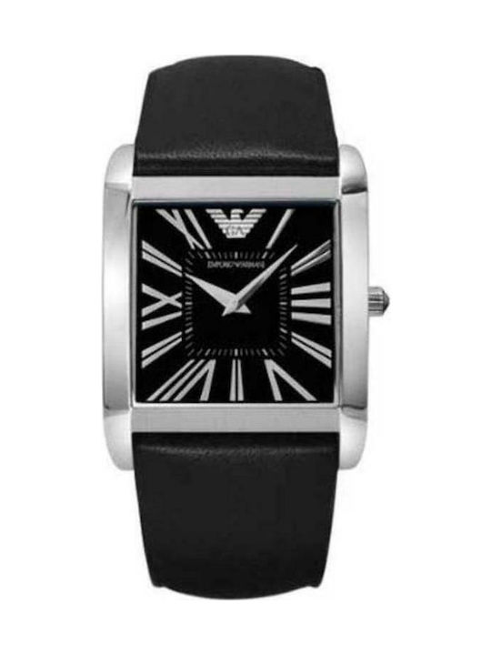Emporio Armani Black Dial and Leather Strap AR2006 Skroutz.gr