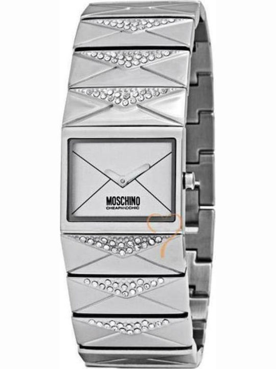 Moschino Damen Uhr mit Silber Metallarmband