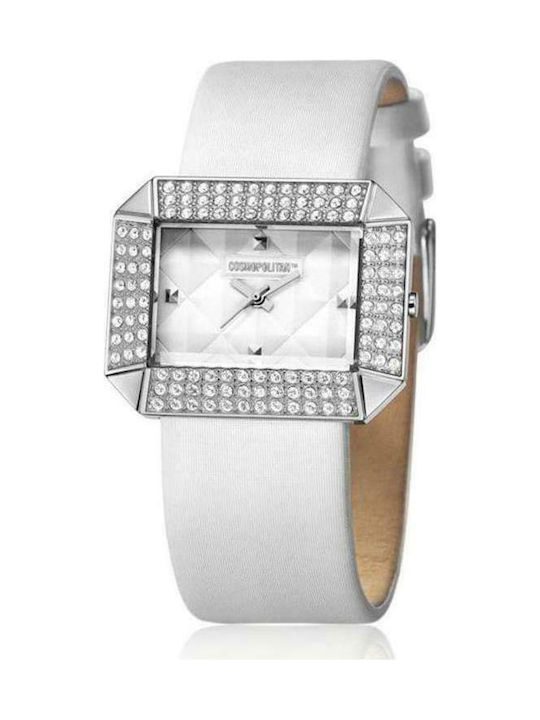 Cosmopolitan CM14201 Watch with White Leather Strap