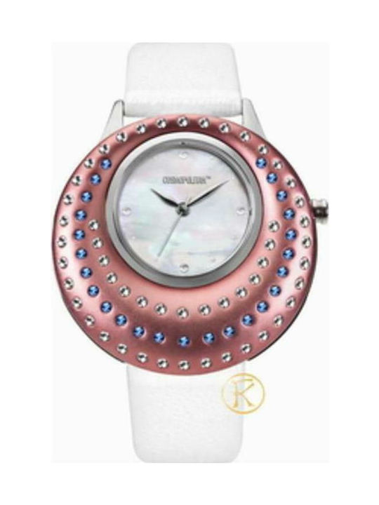 Cosmopolitan CM10103 Watch with White Leather Strap