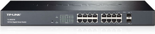 TP-LINK TL-SG2216 v1 v1 Gestionat L2 Switch cu 16 Porturi Gigabit (1Gbps) Ethernet și 2 Porturi SFP