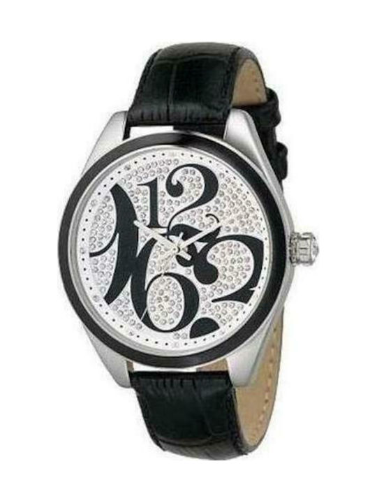 Fossil ES2082 Watch with Black Leather Strap ES2082