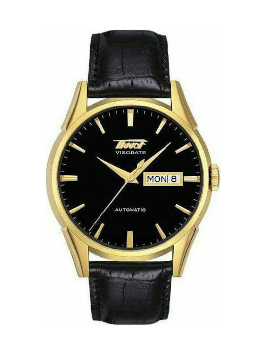 Tissot Visodate Automatic Black Leather Strap T019.430.36.051.01 Skroutz .gr