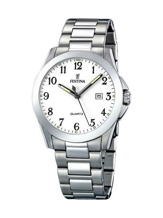 Festina Ceas Baterie cu Argint Brățară metalică