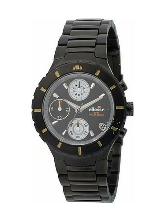 Ellesse 03-0447-501 Uhr Chronograph mit Schwarz Kautschukarmband 03-0447-501