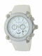 Marc Ecko Herrenuhr 49mm Chronograph Batterie mit Gummi Armband