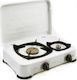 Calfer Gas Liquid Gas Countertop Double Burner White