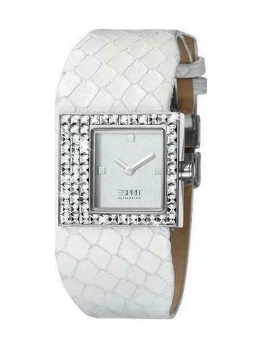 Esprit Watch with White Leather Strap