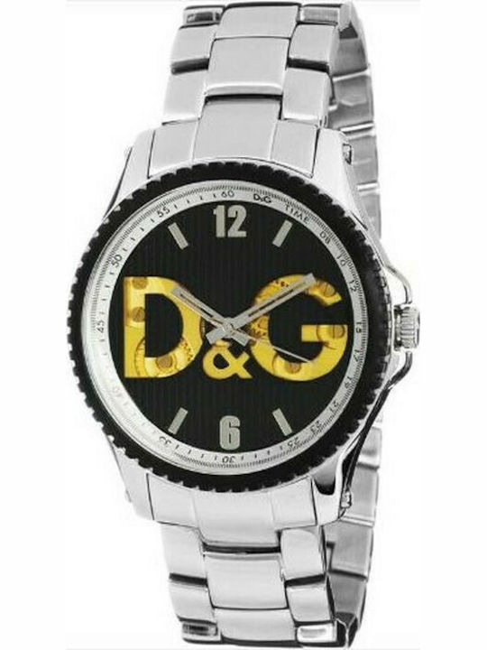 Dolce & Gabbana Ανδρικό Ρολόι 42mm Μπαταρίας με Ασημί Μεταλλικό Μπρασελέ