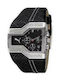 Puma Watch Chronograph Battery with Black Leather Strap