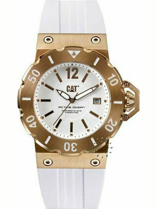 CAT Damen Uhr mit Weiß Kautschukarmband