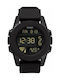 Nixon Digital Battery Watch with Rubber Strap Black
