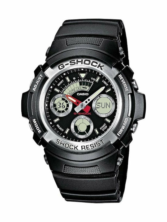 Casio G-Shock Αναλογικό/Ψηφιακό Ανδρικό Ρολόι 46.4mm Μπαταρίας με Μαύρο Καουτσούκ Λουράκι