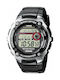 Casio Ψηφιακό Ανδρικό Ρολόι 47.7mm Μπαταρίας με Μαύρο Καουτσούκ Λουράκι