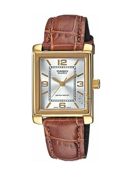 Casio Watch with Brown Leather Strap