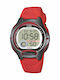 Casio Digital Women's Watch Chronograph Automatic with Red Rubber Strap