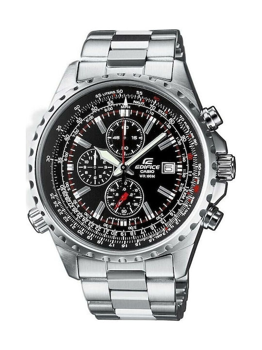 Casio Edifice Classic Men's Watch 47mm Chronograph Battery with Silver Metal Bracelet