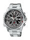 Casio Edifice Classic Men's Watch 47mm Chronograph Battery with Silver Metal Bracelet