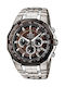 Casio Edifice Ανδρικό Ρολόι 45.2mm Χρονογράφος Μπαταρίας με Ασημί Μεταλλικό Μπρασελέ