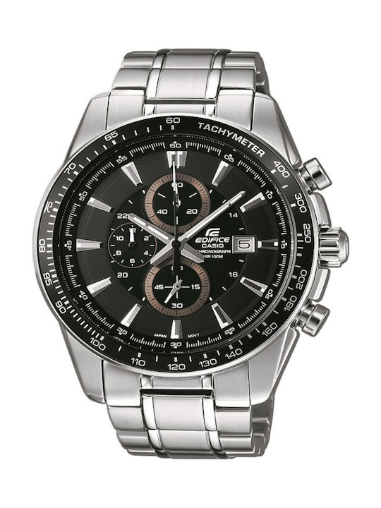 Casio EF-547D-1A1V Ανδρικό Ρολόι 45.5mm Χρονογράφος Μπαταρίας με Ασημί Μεταλλικό Μπρασελέ