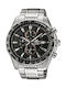 Casio EF-547D-1A1V Ανδρικό Ρολόι 45.5mm Χρονογράφος Μπαταρίας με Ασημί Μεταλλικό Μπρασελέ
