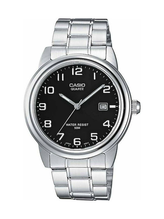 Casio MTP-1221-A1AV Ρολόι με Ασημί Μεταλλικό Μπρασελέ