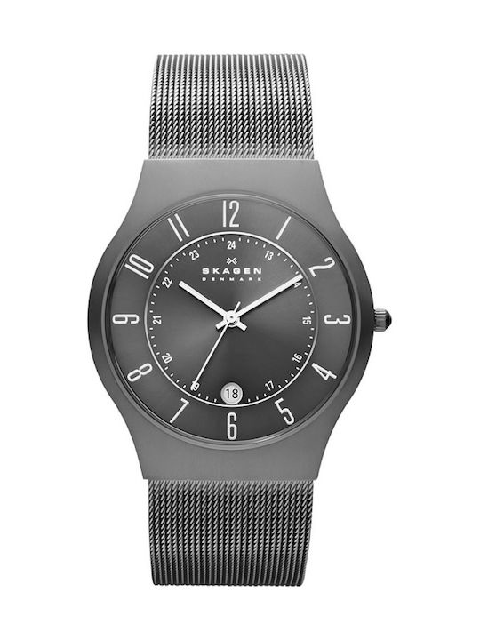 Skagen Watch Battery with Silver Metal Bracelet