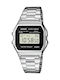 Casio Vintage Iconic Digital Watch Battery with Silver Metal Bracelet