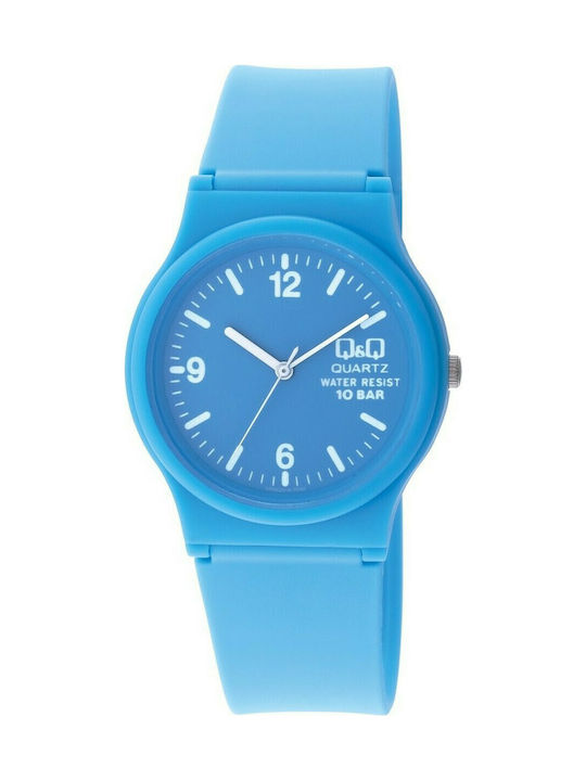 Q&Q Damen Uhr mit Blau Kautschukarmband