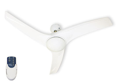 Gruppe PMC52-3-1L Ceiling Fan 132cm with Light and Remote Control White