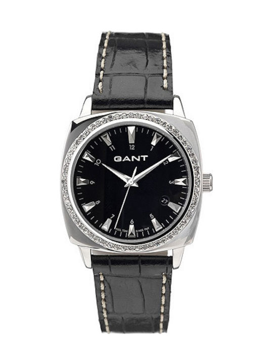 Gant Queens Дамски Часовник 36mm Кварцов с Черна Кожена Каишка