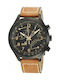Timex Ceas Cronograf Baterie cu Maro Curea de piele