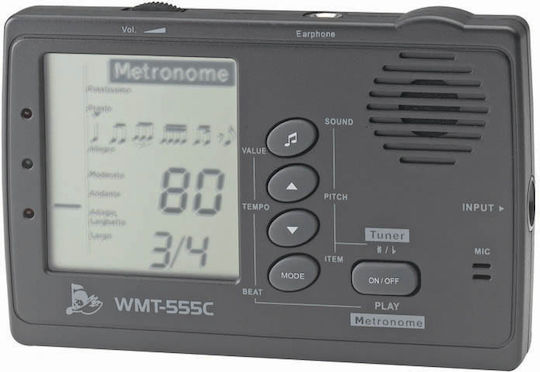 Cherub Chromatic Metronome / Tuner WMT-555C in Black Color