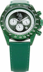 U.S. Polo Assn. Chronograph Watch with Leather Strap
