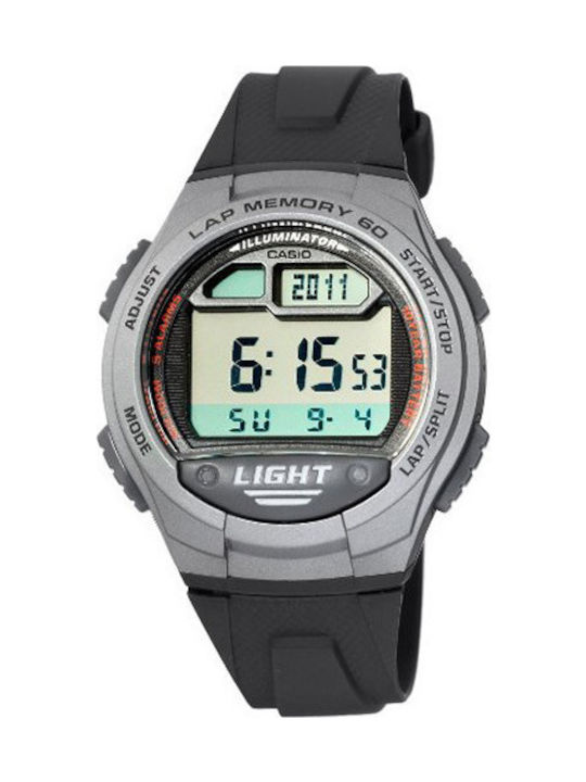 Casio W-734-1AVDF Цифров Часовник Батерия с Черно Каучукова каишка W-734-1AVDF