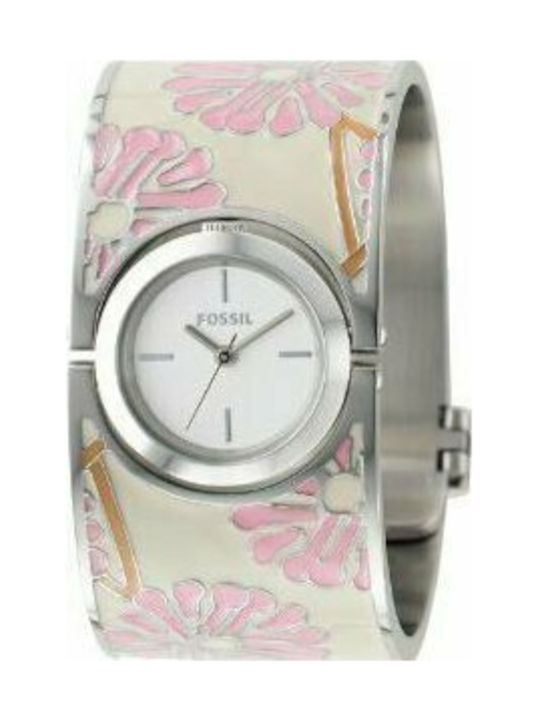 Fossil ES2489 Uhr mit Beige Lederarmband ES2489