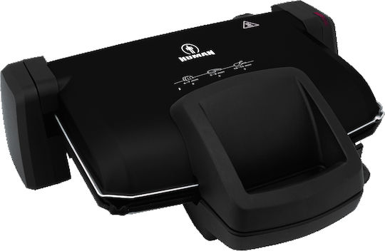Human HU101 Sandwich Maker Grill with Removable Plates 1800W Black