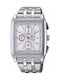Seiko Battery Chronograph Watch with Metal Bracelet Silver