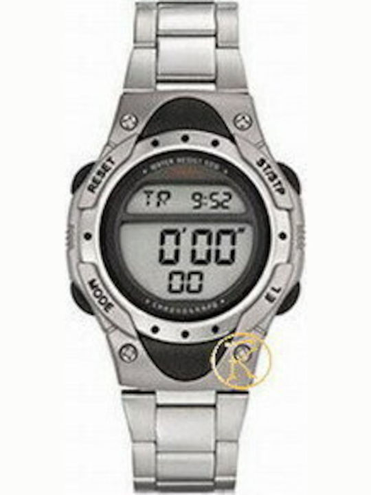 Tekday Digital Men's Watch Battery with Silver / Silver Metal Bracelet
