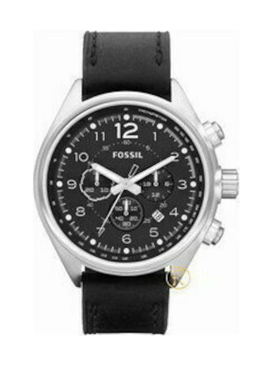 Fossil Chrono Black Dial and Leather Strap CH2801 Skroutz.gr