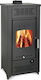 Thermiki ATS AERO 1050 Steel Wood Stove Air Ηeater 17kW Black