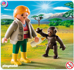 Playmobil Special Plus Îngrijitor Zoo cu Gorilă mică pentru 1.5+ ani