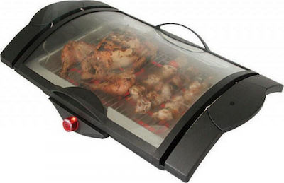 Serton Tabletop 2000W Electric Grill Aluminium with Lid and Adjustable Thermostat 37.5x24cm