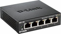 D-Link DGS-105 Unmanaged L2 Switch with 5 Gigabit (1Gbps) Ethernet Ports