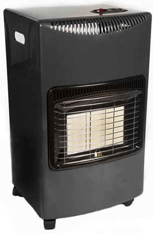 Calfer Gas ΘΕ.029 Keramik Indoor-Gasheizung 4200W Schwarz 41x36x72cm