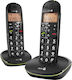 Doro PhoneEasy 100w Cordless Phone Duo Black